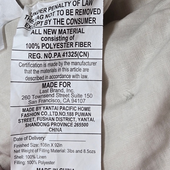 NWT QUINCE European Linen Dream Quilt Set King/Cal King Sand 6341 - Picture 10 of 12